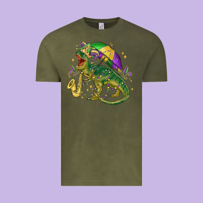 Mardi Gras Tree Rex Vintage Tee Designed By Maliassmallbusiness