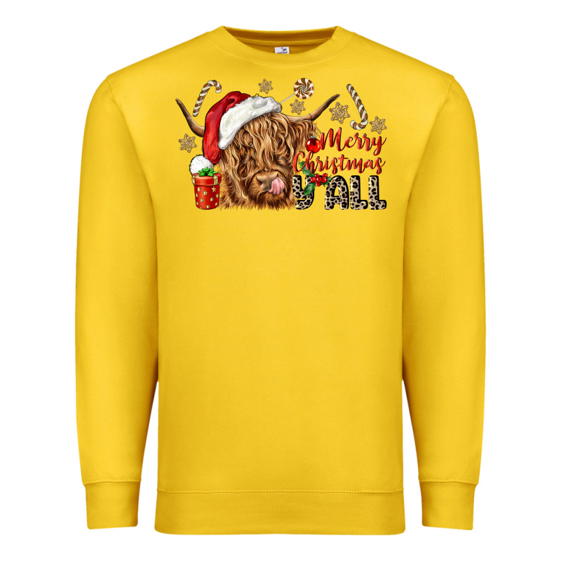Merry Christmas Yall Premium Sweatshirt by CowGirlArtShop | Teevron