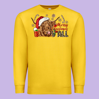 Merry Christmas Yall Premium Sweatshirt Designed By Cowgirlartshop