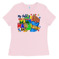 Bubblegum Pink my child is non verbal but his mama aint afro Ladies Tee - RanaPortraitStore