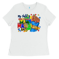 White my child is non verbal but his mama aint afro Ladies Tee - RanaPortraitStore