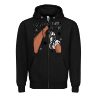 Black I Have Two Moods Black Sneakers Afro Girl Zipper Hoodie - texasbilliewilder