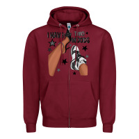 Burgundy I Have Two Moods Black Sneakers Afro Girl Zipper Hoodie - texasbilliewilder