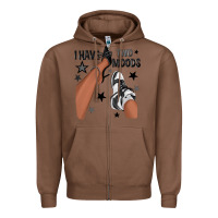 Chestnut I Have Two Moods Black Sneakers Afro Girl Zipper Hoodie - texasbilliewilder