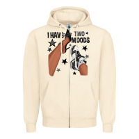 I Have Two Moods Black Sneakers Afro Girl Zipper Hoodie | Teevron