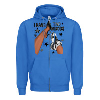 True Royal I Have Two Moods Black Sneakers Afro Girl Zipper Hoodie - texasbilliewilder