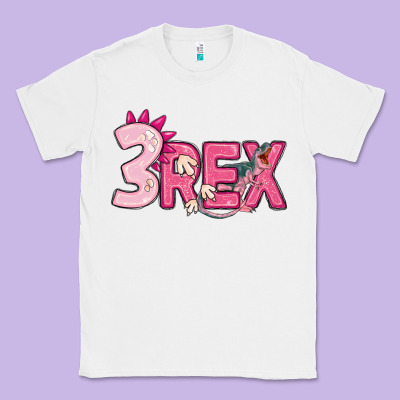 Pink Three Rex Classic Tee Designed By Maliassmallbusiness