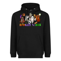 Black spooky vibes sports ghosts Heavyweight Hoodie - CowGirlArtShop
