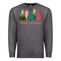 Charcoal Heather merry christmas trees Premium Sweatshirt - CowGirlArtShop