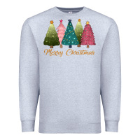 Heather Grey merry christmas trees Premium Sweatshirt - CowGirlArtShop