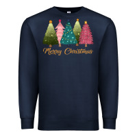 Navy merry christmas trees Premium Sweatshirt - CowGirlArtShop