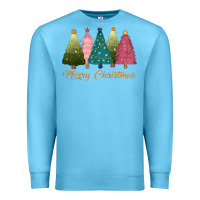 Ocean Blue merry christmas trees Premium Sweatshirt - CowGirlArtShop