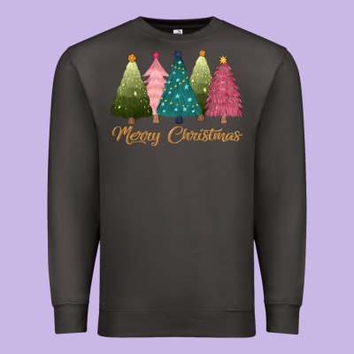 Merry Christmas Trees Premium Sweatshirt Designed By Cowgirlartshop