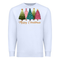 White merry christmas trees Premium Sweatshirt - CowGirlArtShop