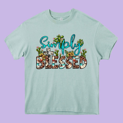 Simply Blessed Heavy Core Tee Designed By Jahusdesignshop