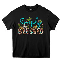 Black simply blessed Heavy Core Tee - JahusDesignShop