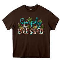 Chocolate Brown simply blessed Heavy Core Tee - JahusDesignShop