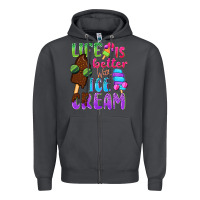Smoke Life is better with ice cream Zipper Hoodie - NancyCooperArtShop