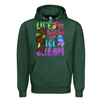 Sports Green Life is better with ice cream Zipper Hoodie - NancyCooperArtShop
