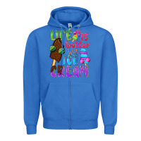 True Royal Life is better with ice cream Zipper Hoodie - NancyCooperArtShop