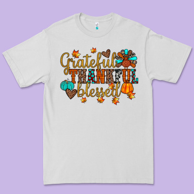 Grateful Thankful Blessed Premium Tee Designed By Jahusdesignshop