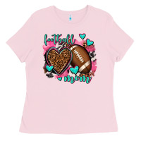 Bubblegum Pink football mom Ladies Tee - AdoDesignShop