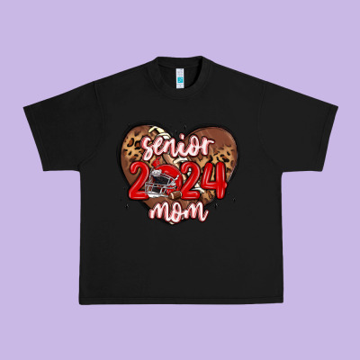 Senior 2024 Mom Football Urban Heavy Tee Designed By Maliassmallbusiness