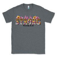 Charcoal Heather she is strong proverbs 31 25 Classic Tee - NancyCooperArtShop