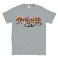 Heather Grey she is strong proverbs 31 25 Classic Tee - NancyCooperArtShop