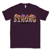 Plum she is strong proverbs 31 25 Classic Tee - NancyCooperArtShop