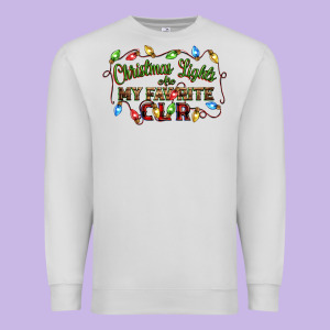 Christmas Lights Are My Favorite Color Premium Sweatshirt Designed By Cowgirlartshop
