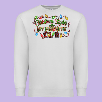 Christmas Lights Are My Favorite Color Premium Sweatshirt Designed By Cowgirlartshop