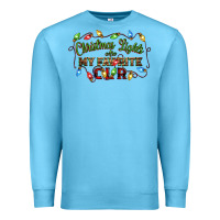 Ocean Blue christmas lights are my favorite color Premium Sweatshirt - CowGirlArtShop