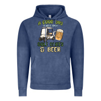 Vintage Denim a god day starts with golf carts and beer Vintage Hoodie - MaliasSmallBusiness