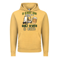Vintage Mustard a god day starts with golf carts and beer Vintage Hoodie - MaliasSmallBusiness