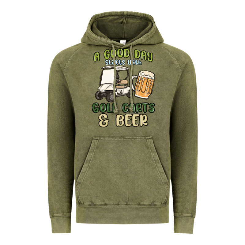A God Day Starts With Golf Carts And Beer Vintage Hoodie by MaliasSmallBusiness | Teevron