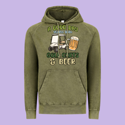 A God Day Starts With Golf Carts And Beer Vintage Hoodie Designed By Maliassmallbusiness