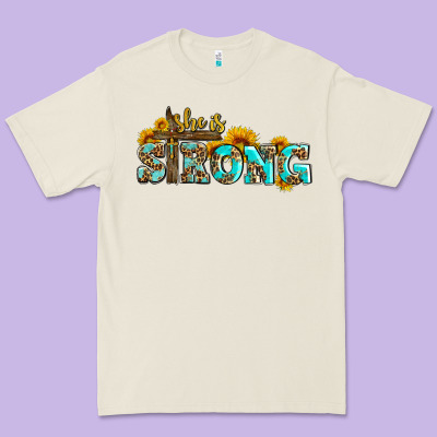 She Is Strong With Cross Premium Tee Designed By Adodesignshop