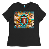 Black football cowhide sunflower Ladies Tee - JahusDesignShop