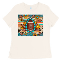 Bone football cowhide sunflower Ladies Tee - JahusDesignShop