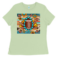 Matcha football cowhide sunflower Ladies Tee - JahusDesignShop