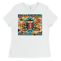 White football cowhide sunflower Ladies Tee - JahusDesignShop