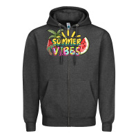 Charcoal Heather summer vibes Zipper Hoodie - NancyCooperArtShop