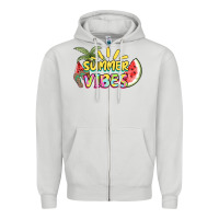 Dove Grey summer vibes Zipper Hoodie - NancyCooperArtShop