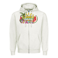 Oatmeal Heather summer vibes Zipper Hoodie - NancyCooperArtShop