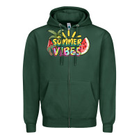Sports Green summer vibes Zipper Hoodie - NancyCooperArtShop