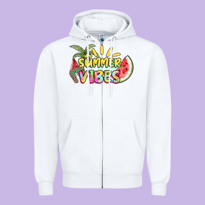 Summer Vibes Zipper Hoodie Designed By Nancycooperartshop