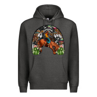Charcoal Heather rodeo cowboy rainbow Premium Hoodie - JahusDesignShop