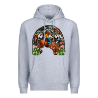 Heather Grey rodeo cowboy rainbow Premium Hoodie - JahusDesignShop