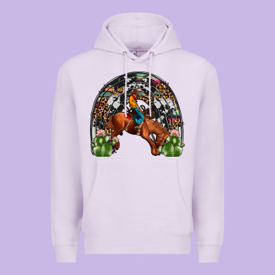Rodeo Cowboy Rainbow Premium Hoodie Designed By Jahusdesignshop